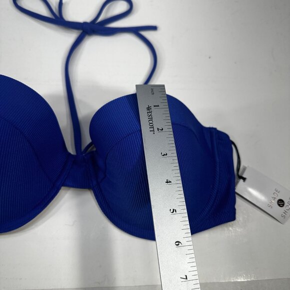 Shade And Shore Women's Sz 36D Swim Bikini Top Lightly Lined Under Wire Blue New - Picture 11 of 14